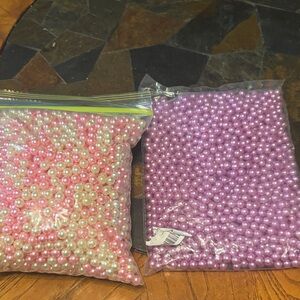 Assorted Pearl Beads Set - Pink and Purple